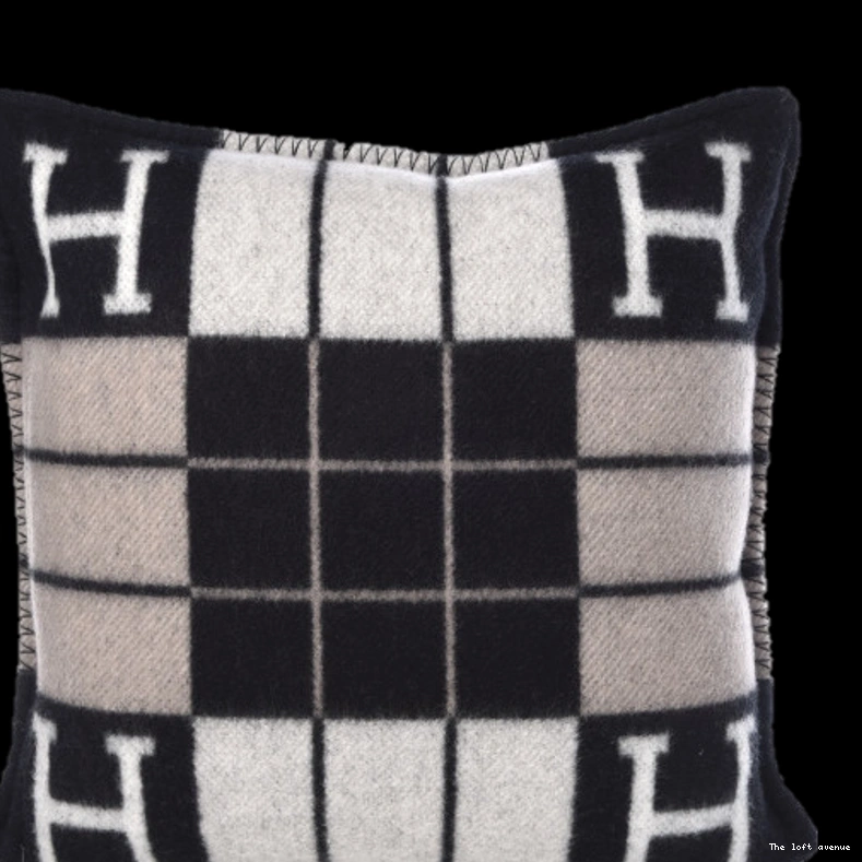 HERMES WOOL PILLOW THROW STRIPE 0801